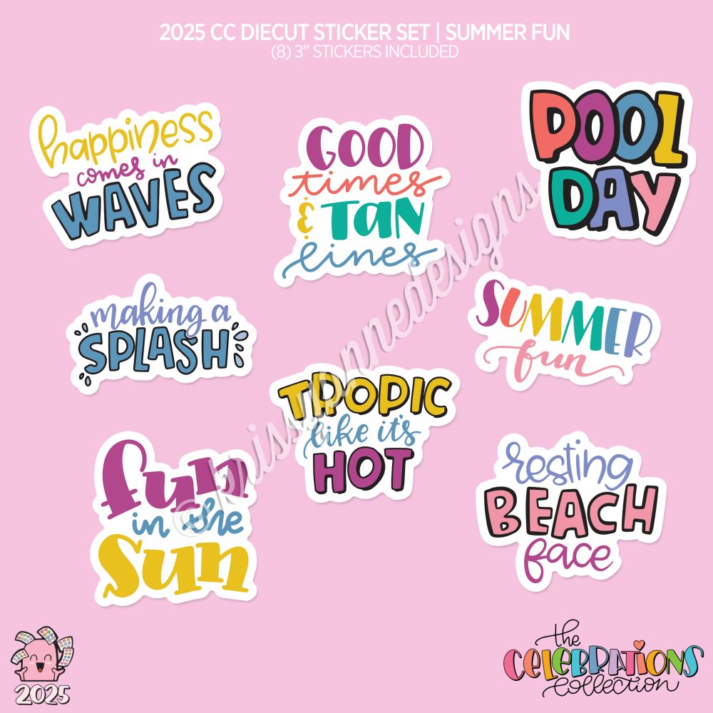 CC Diecut Sticker Set | 2025 Summer Fun Quotes (July Coordinates)