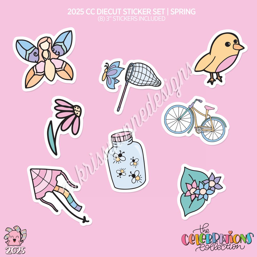 CC Diecut Sticker Set | 2025 Spring Deco (March Coordinates)