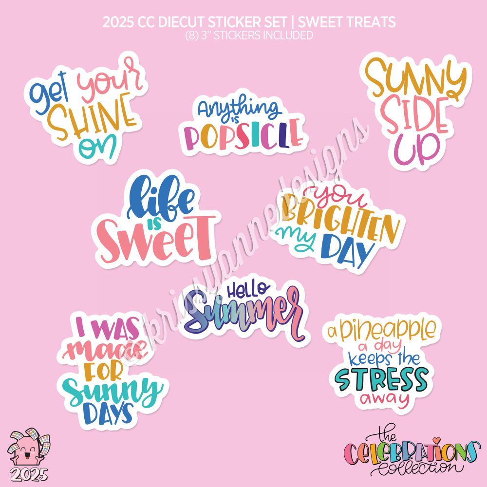 CC Diecut Sticker Set | 2025 Sweet Treats Quotes (June Coordinates)