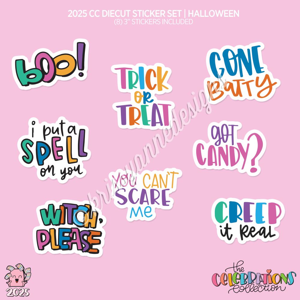 CC Diecut Sticker Set | 2025 Halloween Quotes (October Coordinates)